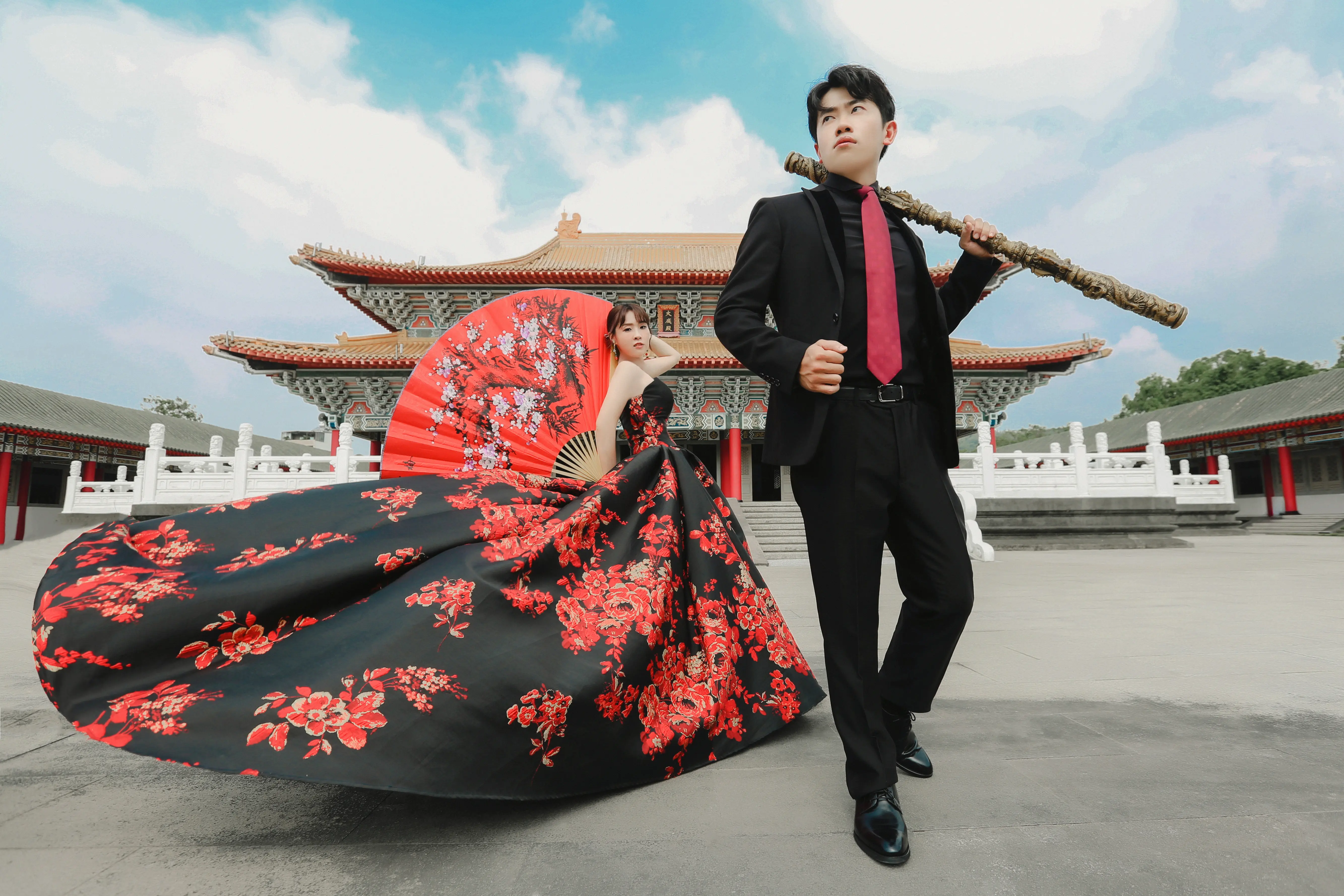 高雄中式婚紗攝影，中式禮服婚紗作品，展現時尚東方風格